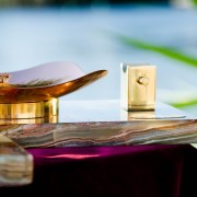 Royale Ashtray – Green Onyx Up Close Right Side No Cigar